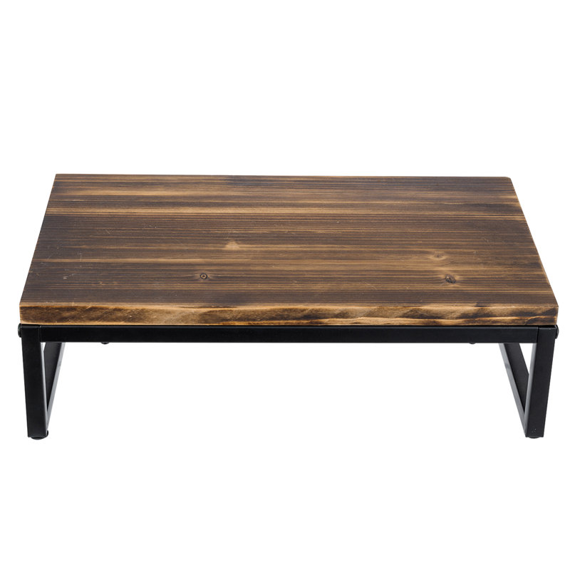 Solid Wood Computer Riser Monitor Stand, Dark Brown
