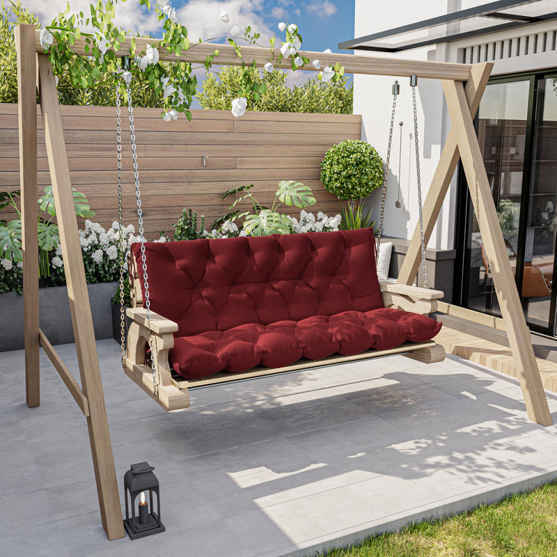 Coussin d'extérieur imperméable pour banc de jardin, Bourgogne, L 60 po x P 40 po