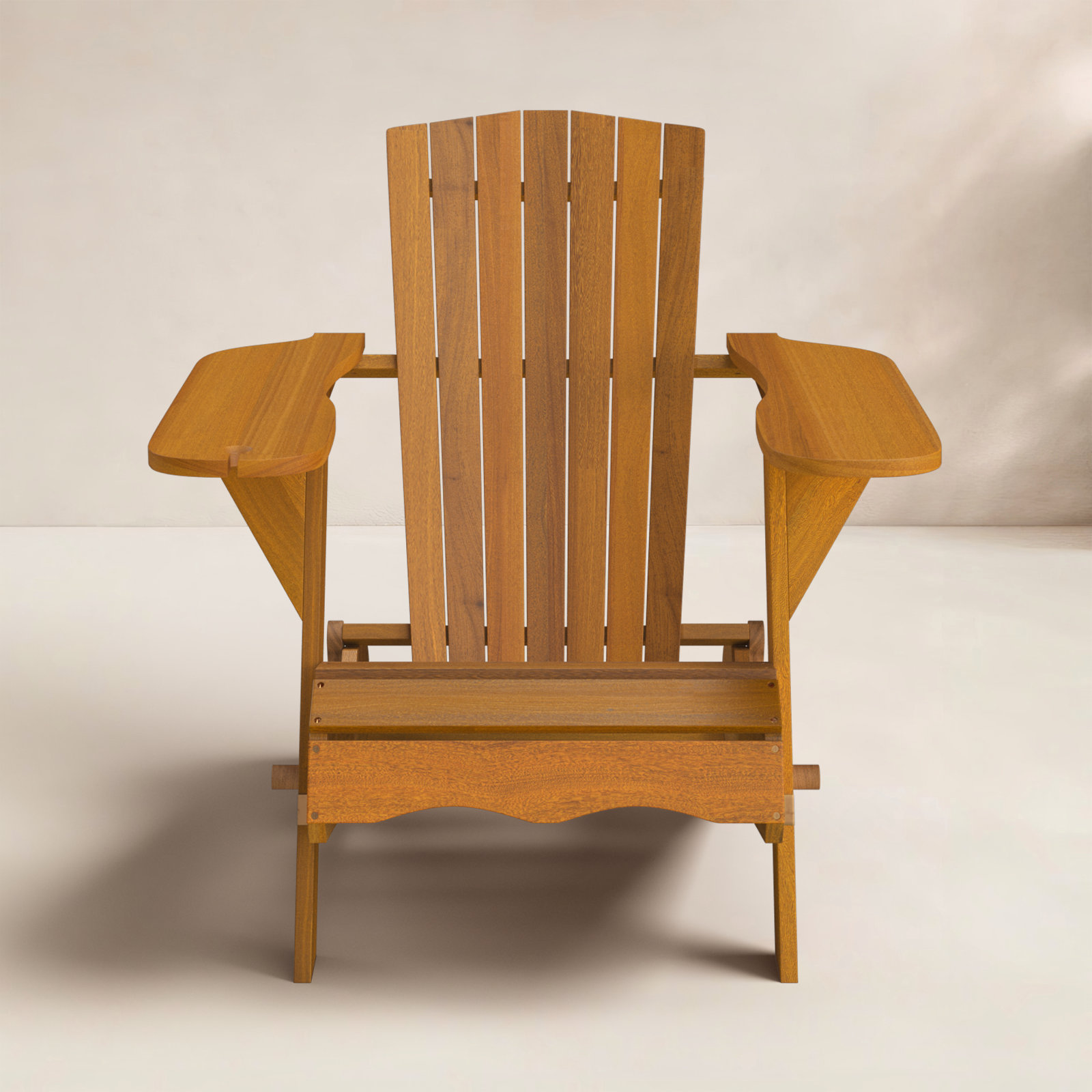 Boonville Eucalyptus Outdoor Adirondack Set, Natural