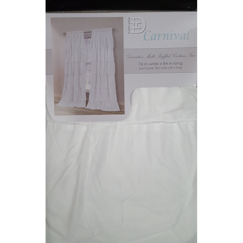 Soshana Pleated Layer Curtains for Living Room, Bedroom White 84" x 40" Rod Pocket Header Curtain