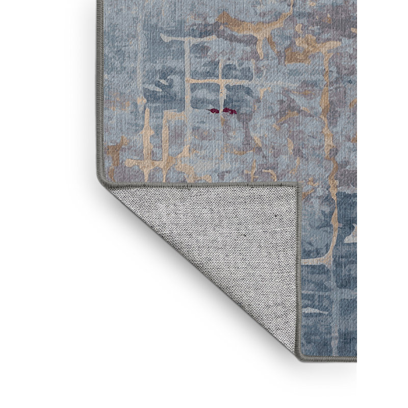 Machine Washable Gray Area Rug, Rectangle 2' x 3'