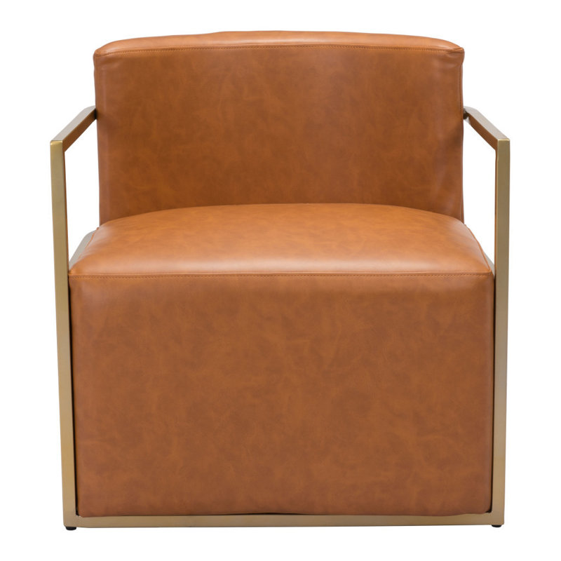  Fauteuil brun en similicuir