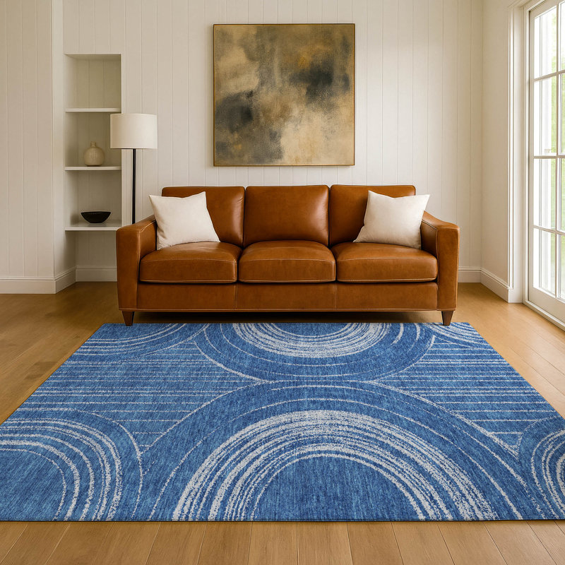 Tapis de qualité supérieure lavable à la machine Mayfield AMF2380, Marine, Tapis de couloir 2 pi 3 po x 7 pi 6 po