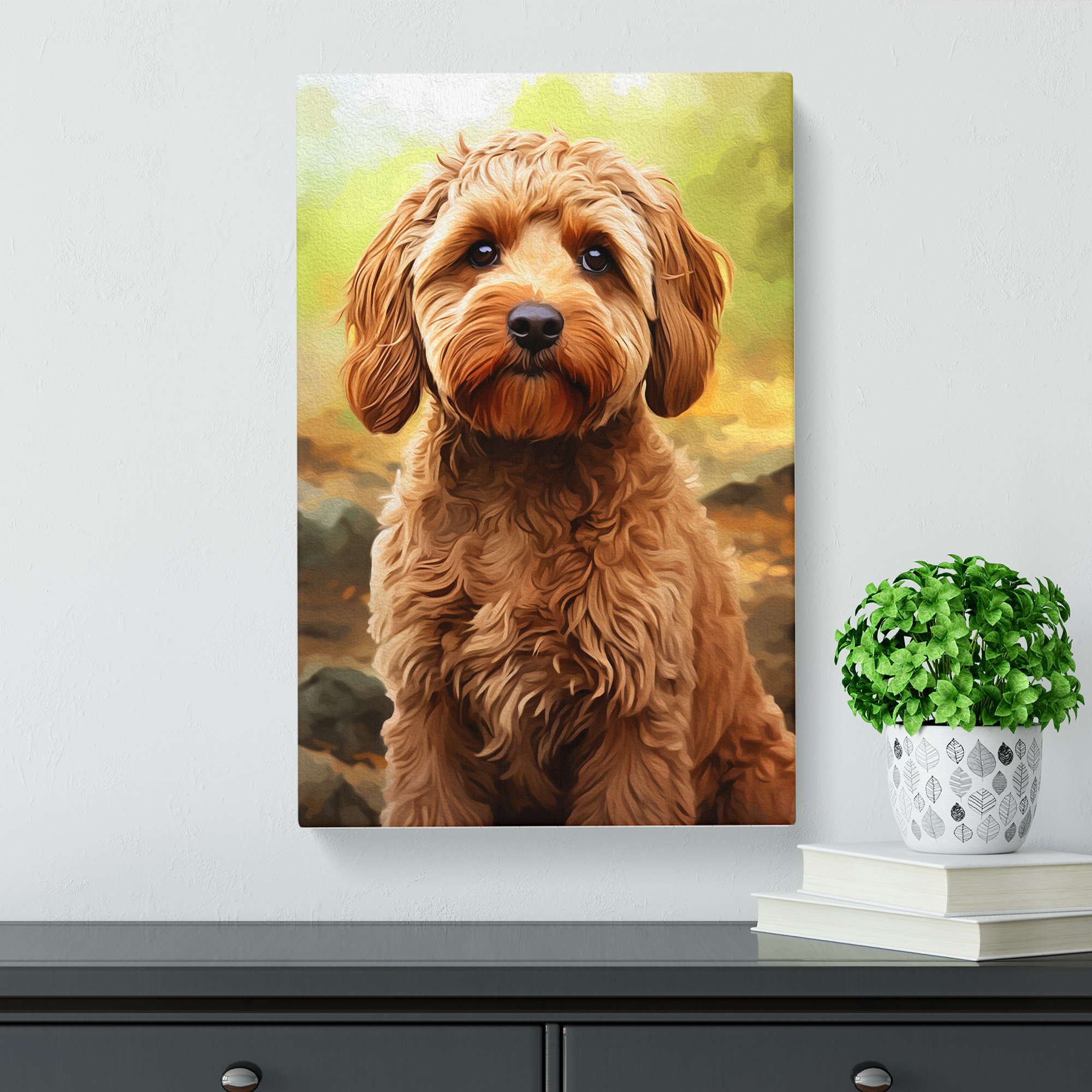 Cockapoo Digital Marlow Home Co. Cockapoo Digital No.2 - Wrapped Canvas Art Prints ...