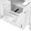 Meuble-lavabo de 60 po avec lavabo double, bois massif et construction, métal céramique imperméable, rangement réglable, charnières à fermeture en douceur, style rétro-449497718