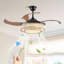 Ventilateur de plafond 48 po à DEL en cristal avec lumière et télécommande 48 po