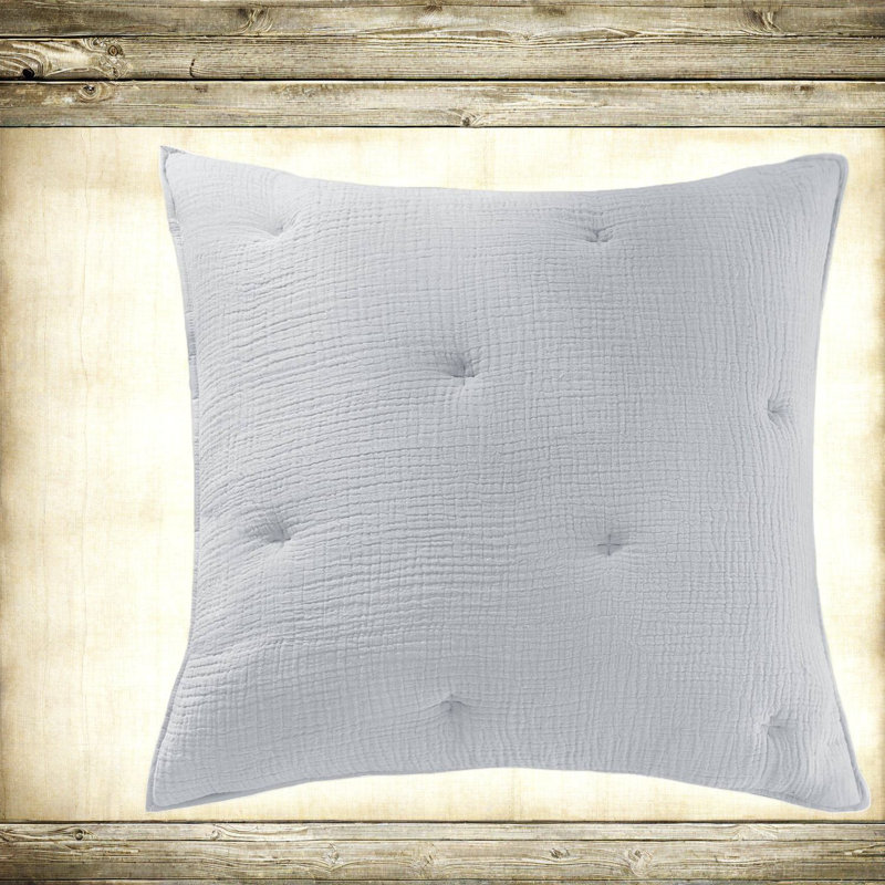 Ensemble de literie en coton de qualité supérieure, taie décorative européenne 26 x 26 pouces avec motif brodé, bleu