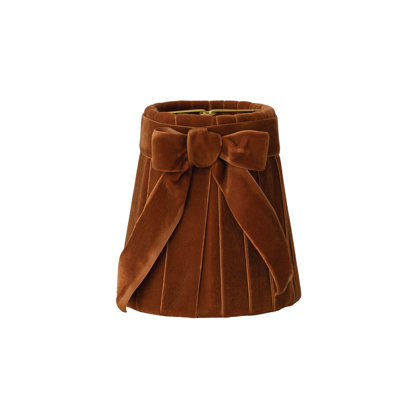 Mini abat-jour en velours Camel