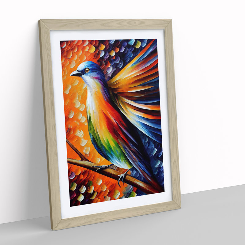 Beauty Of A Bird No.3 - Print, 66cm H x 48cm W x 2cm D, Oak Framed, White