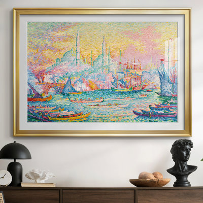 The Golden Horn, Constantinople-Paul Signac - reproduction d'art avec passe-partout et verre - 1907