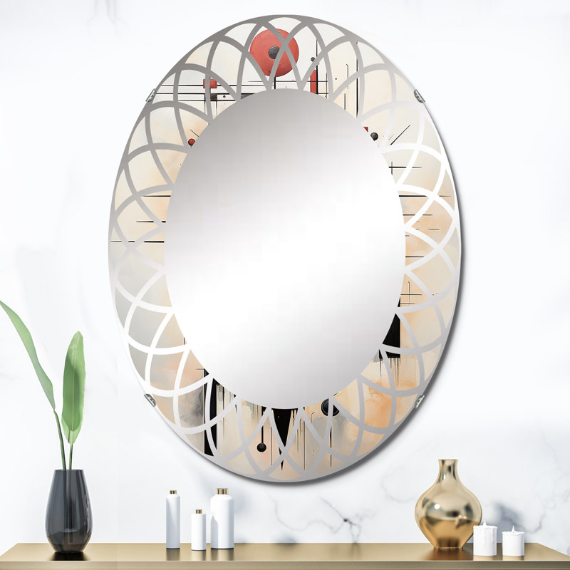 Taygeta - Miroir mural moderne ovale, 36 po x 24 po
