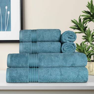 Altom 600 GSM 6 Piece Egyptian-Quality Cotton Towel Set Eider & Ivory Color: White