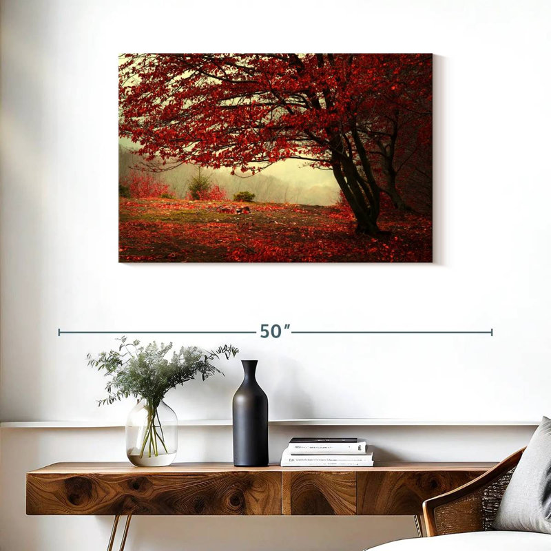 Harnek arbre rouge automne, H 24 po x l 36 po