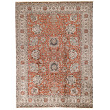Hand Knotted Wool Area Rug in Red
