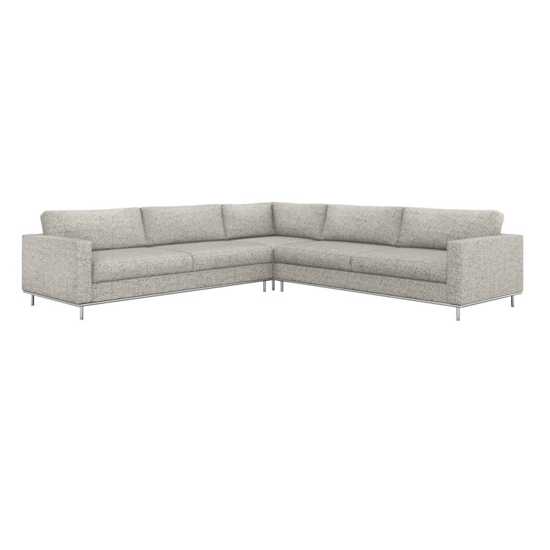 Valencia Sectional, Polished Nickel, Breeze Polyester Blend