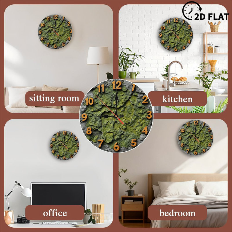 Horloge murale texturée Moss