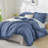 Andency Oversized King Comforter Set 120x98, 3 Pieces Ruffle Shabby Chic Famhouse Bedding Set, All Season Lightweight Fluffy Bed Set for Girls Women, Ocean Blue-124610464-124610460