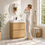Ensemble de meuble-lavabo 30 po avec lavabo sous comptoir, 2 tiroirs à fermeture en douceur, ensemble de meuble-lavabo en bois d'ingénierie à finition chêne pour salle de bain, salle d'eau