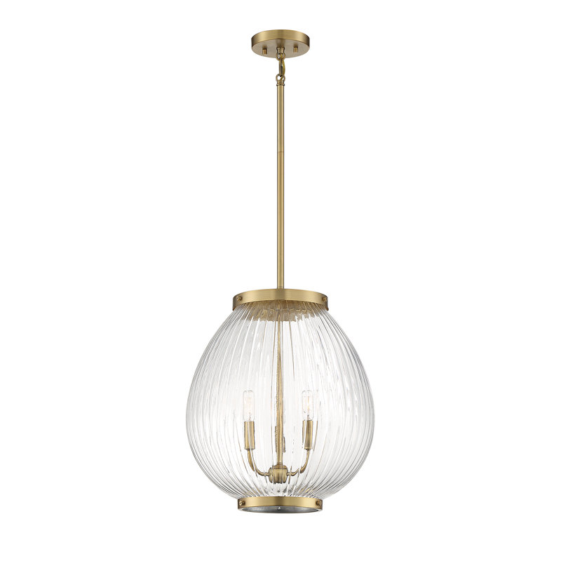 Luminaire suspendu 3 lumières Hornsey, Laiton chaleureux