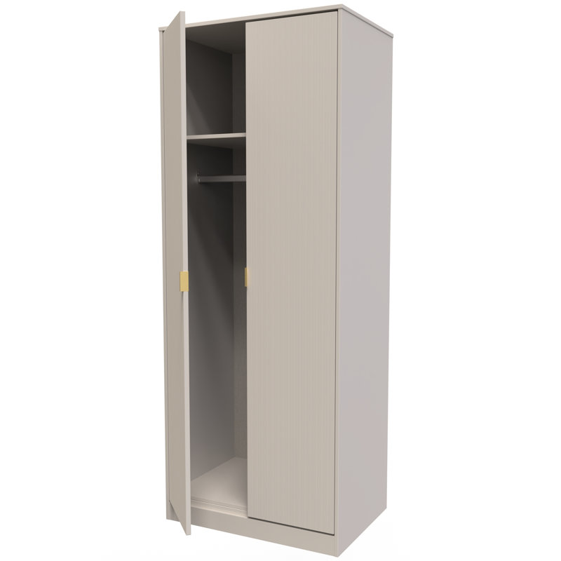 Fully Assembled 2 Door Wardrobe, 182.5cm H x 111cm W x 53cm D, Kashmir