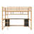 Full Size Metal Loft Bed with Desk, Cabinets, Drawers and Bedside Tray, Charging Station, USB and socket-864745254