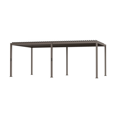 Pergola solaire à persiennes à DEL, Pergola extérieure en métal avec lumières à DEL, Pergola de patio avec toit réglable pour patio, terrasse, jardin, cour