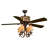 Jennings 56 in. Burnished Bronze Indoor Rod Mount Rustic Ceiling Fan with Reversible Rosewood-Dark Walnut Blades, Dimmable LED Lighted Motor Housing and Remote Control Included, 3 Speeds
