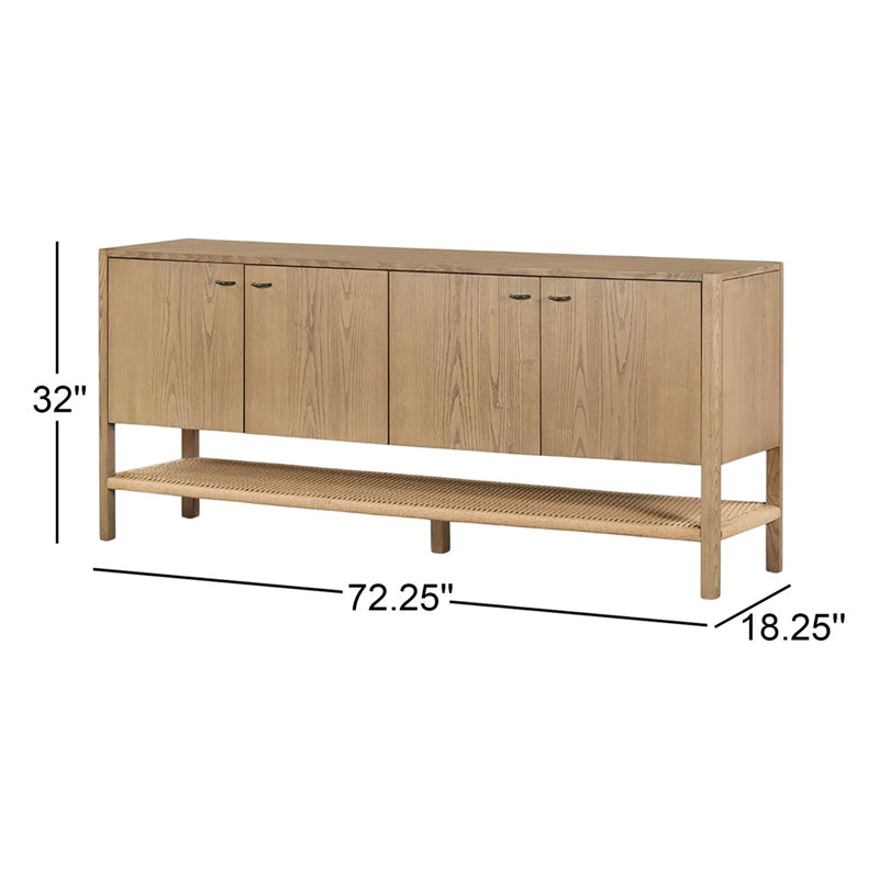 Zuma 72.25'' W Solid Wood Sideboard, Dune Ash
