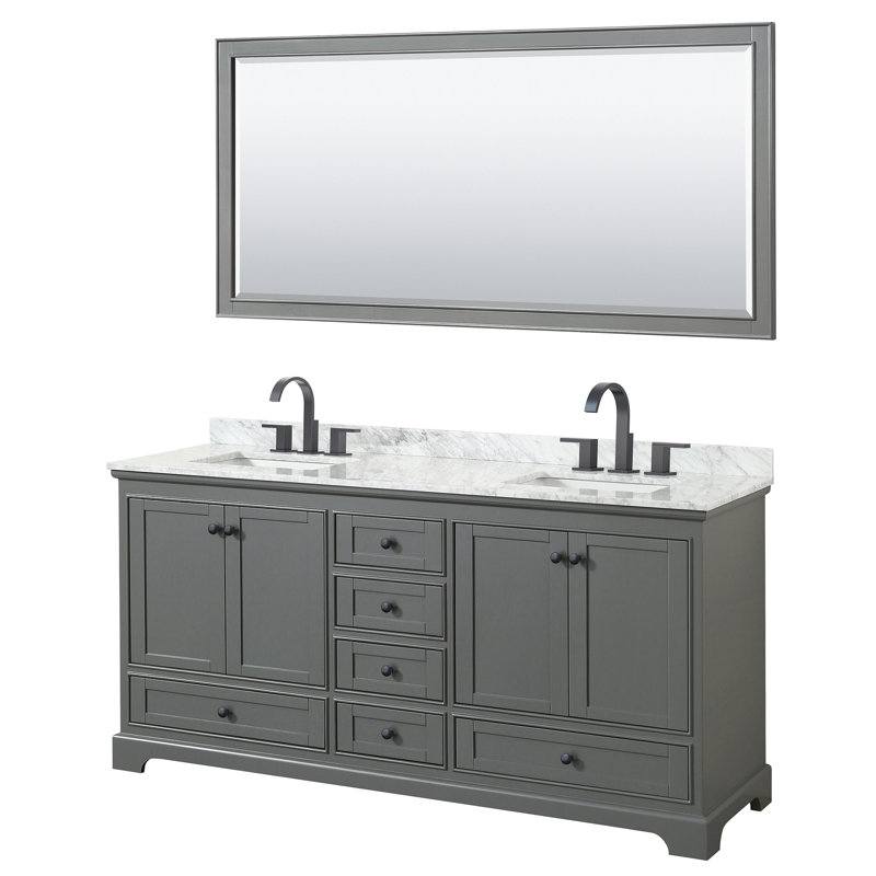 Deborah 72'' Double Bathroom Vanity with Marble Top, null, null