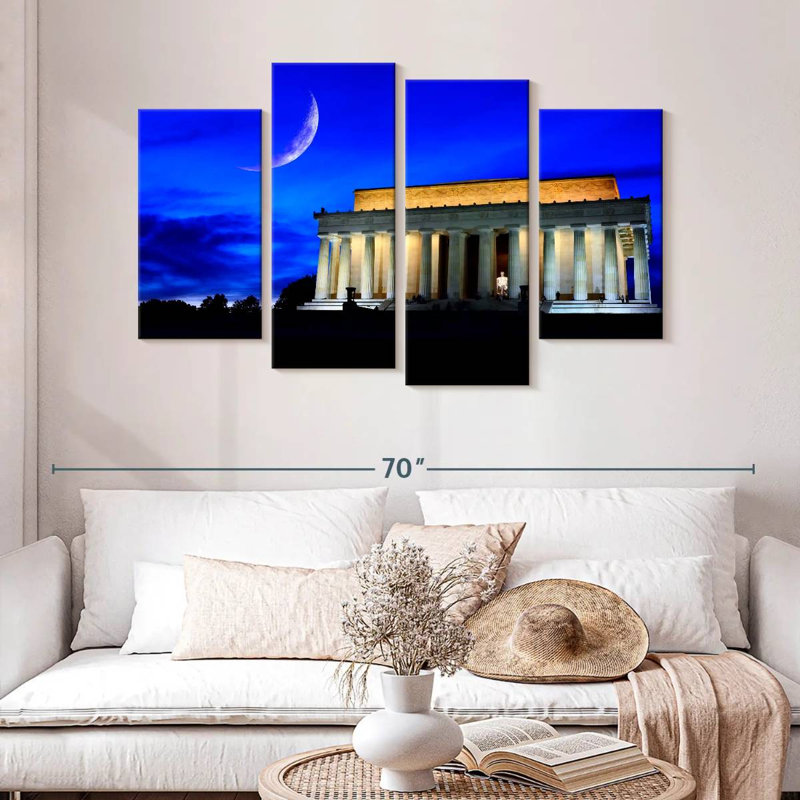 Lilie Lincoln Memorial la nuit, H 32 po x l 52 po