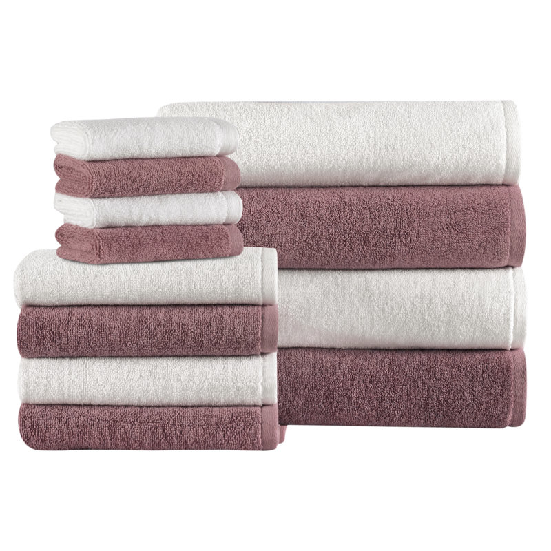 Harnish Plush Mulit-Size Set, Mauve/White
