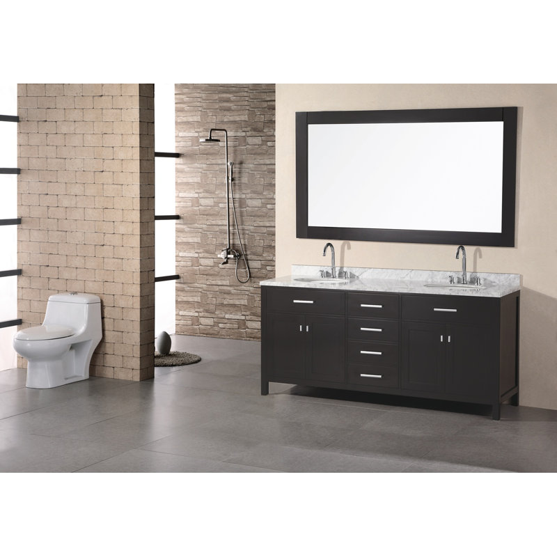 ensemble de meuble-lavabo de salle de bain double 72 po avec miroir Carrasquillo, Express