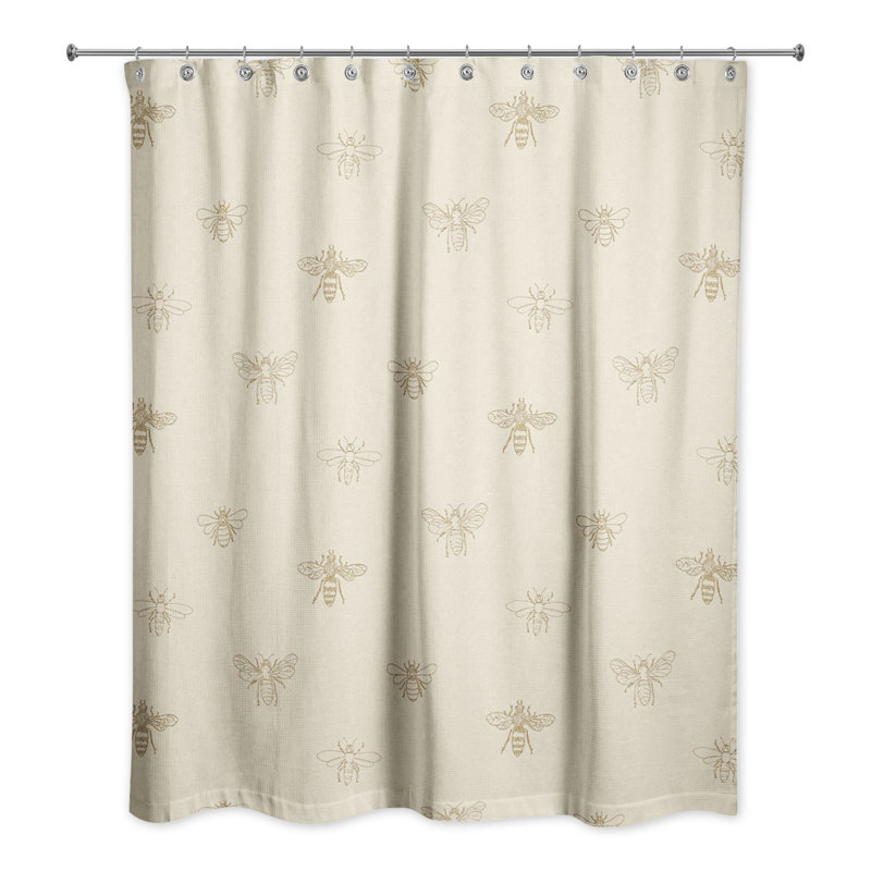 Rideau de douche simple abstrait, Jaune