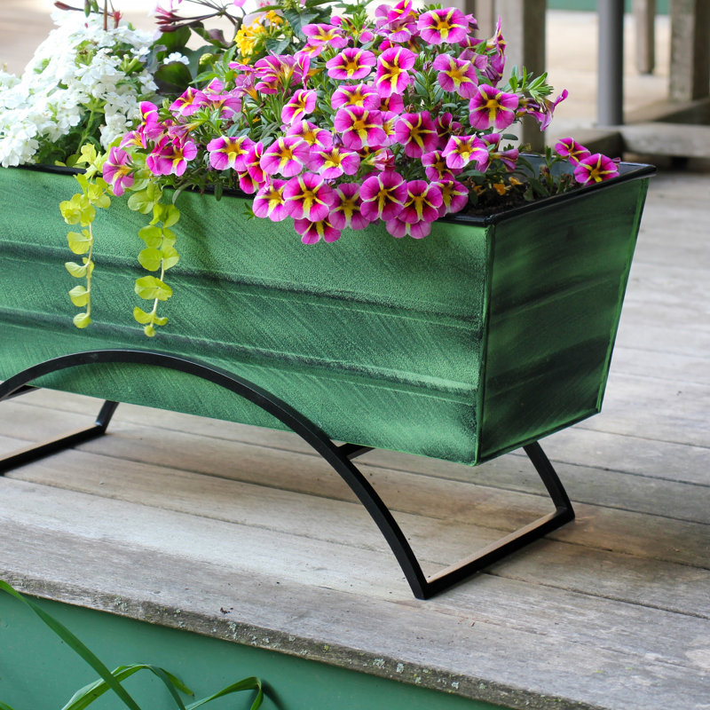 Medium Green Steel Planter Box with Stand