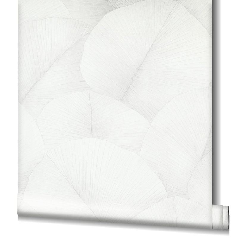 Rouleau de papier peint Kumano, Blanc / Blanc