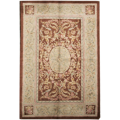 Tapis beige noué à la main de haute qualité
