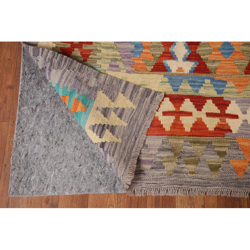 Tapis géométrique réversible kilim 7 x 9