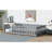 Grey Twin Floor Bed With Guardrails, Promotes Independence In Personal Space, 7 Strengthened Plywood Slats Fence, Multi - Functional Design For ' Sleep And Learning To Walk, Easy Installation-109934355-109934354