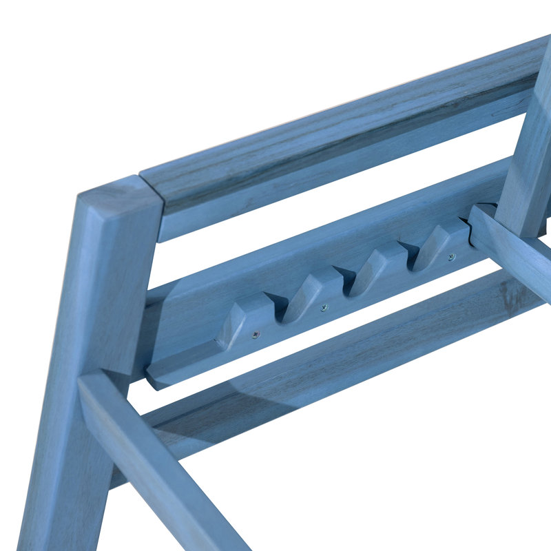 Chaise longue d'extérieur avec coussins, Bleu