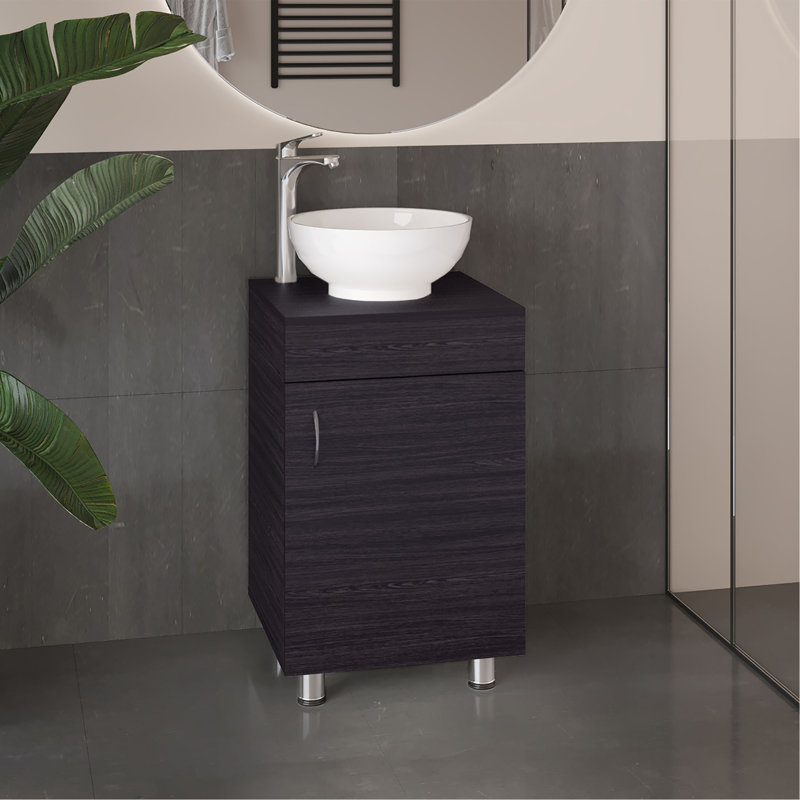 Meuble-lavabo de salle de bain avec lavabo, 1 porte, 4 pieds (SANS ROBINET INCLUS)