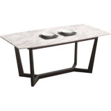Mahliya Faux Marble Top Solid Wood Base Dining Table