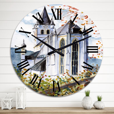 Gothic Church in the Green - Mid-Century Modern Wall Clock