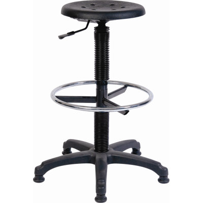 Adjustable Height Industrial Stool with Footrest