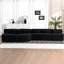 Canapé en polyester noir avec accoudoirs carrés-2025458148