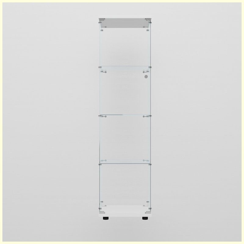 Vitrine moderne en verre trempé pour le salon, Blanc