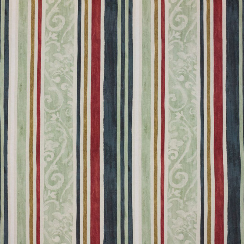 Constantinople Stripe 100% Cotton Fabric, Tuscan Red