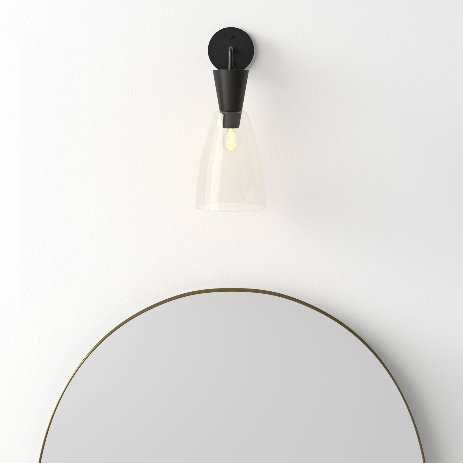 Results Single Transparent Dimmable Vanity Light, Matte Black