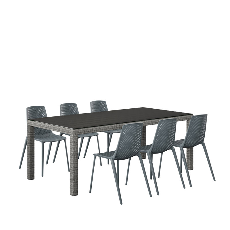 Anautica 6 - Person Patio Dining Set Rectangular Table