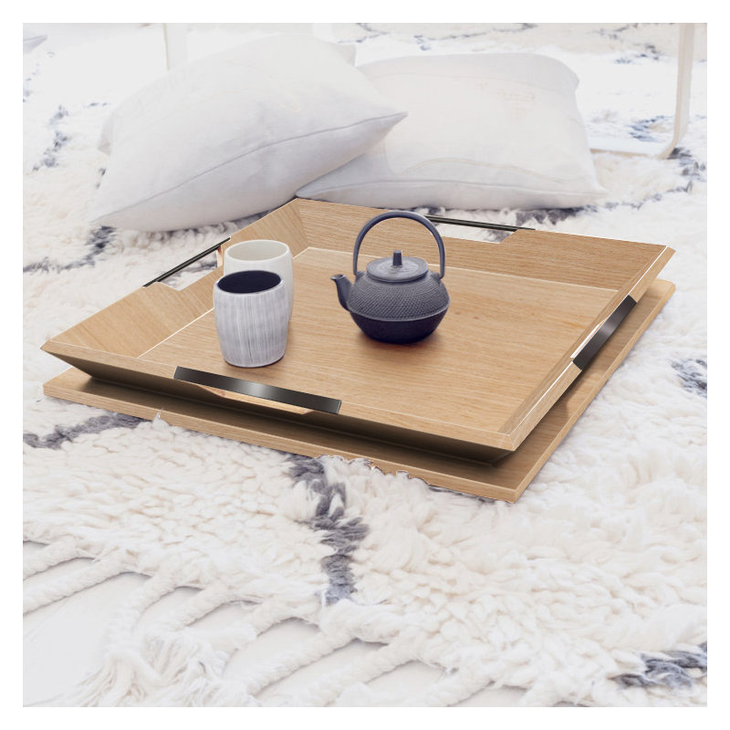 Le Solid Wood Decorative Tray, Oiled Bronze, Oak