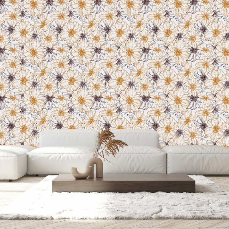 Panneau de papier peint adhésif l 18,75 pi x l 25 po Floral Contours